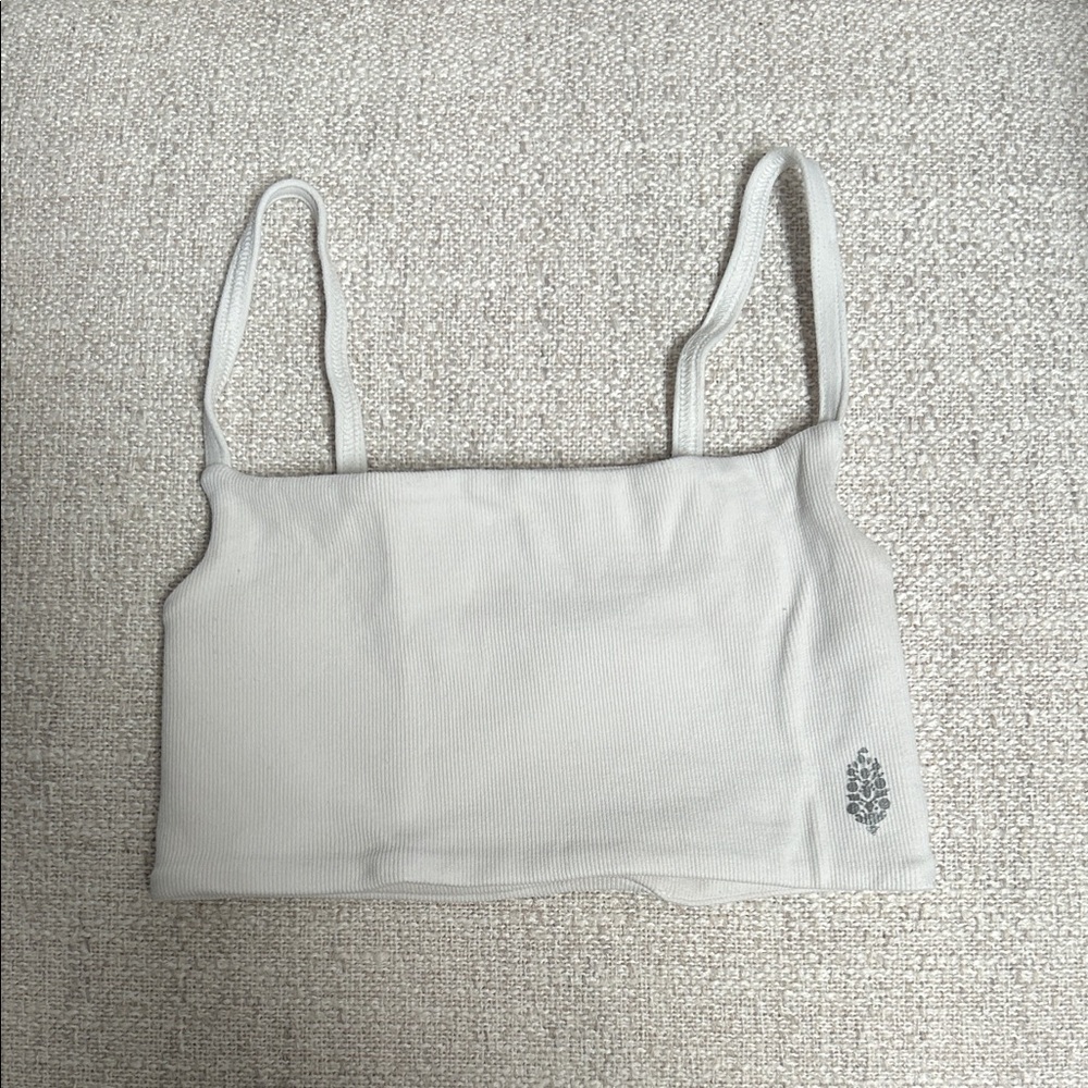 FP Movement White Ribbed Cropped Bra